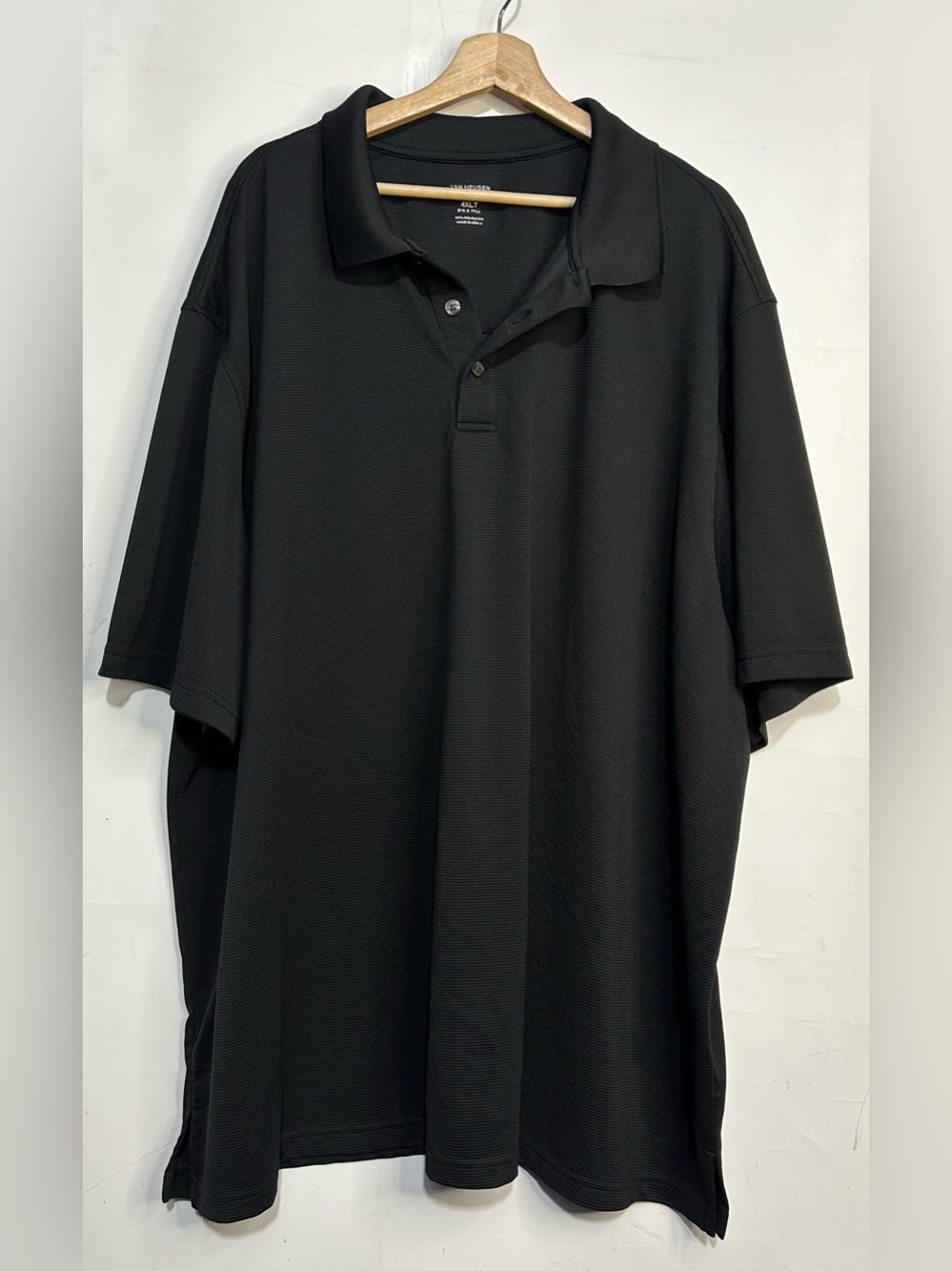 5 for $25🔥Van Heusen Black Striped Polo Shirt 4XL Tall